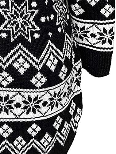 Дамски рокли-пуловери Mebamook, Модно Коледно Рокля-Пуловер с Дълъг ръкав и кръгло деколте, Вязаное Рокля с Принтом