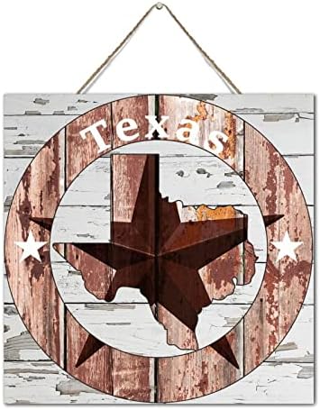 Autravelco Texas Lone Star Home Карта Персонализирани Декор на стените Монтирани Дървени Знак 12x12 Инча Texas Love Cowgirl Каубой Сладък Стенен Арт Дървена Табела с Надписи Начало Декор за Хола, Офис