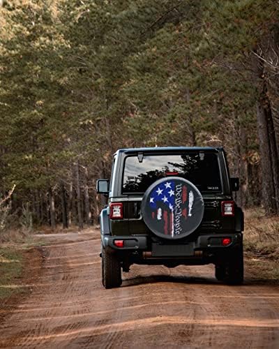 Калъф за Резервна гума с Черепа на Американското, Калъф за гуми We The People Patriotic Wheel, за ремаркето Jeep Wrangler Camper, Диаметър гуми 25-27