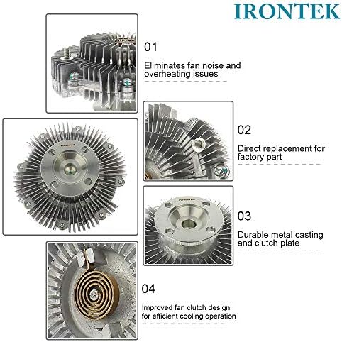 IRONTEK 0892104950 Захващане на вентилатора за охлаждане на двигателя подходящ за TOYOTA 1995-2004 TACOMA, 1996-2002 4RUNNER, 1995-1998 T100, 2000-2004 TUNDRA Захващане на вентилатора на радиатора