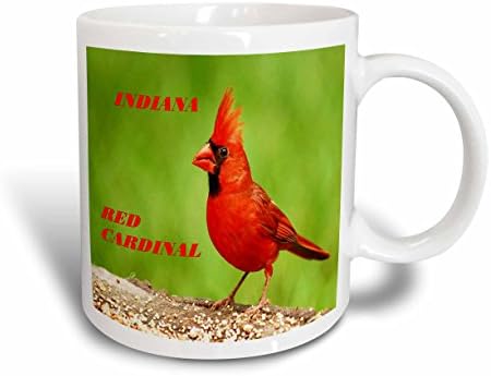 Керамична чаша 3dRose mug_50935_1 State Bird of Indiana Red Cardinal, 11 грама, Многоцветен