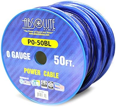 Захранващ кабел/за заземяване Absolute USA P0-50BL 1/0 Калибър (син)