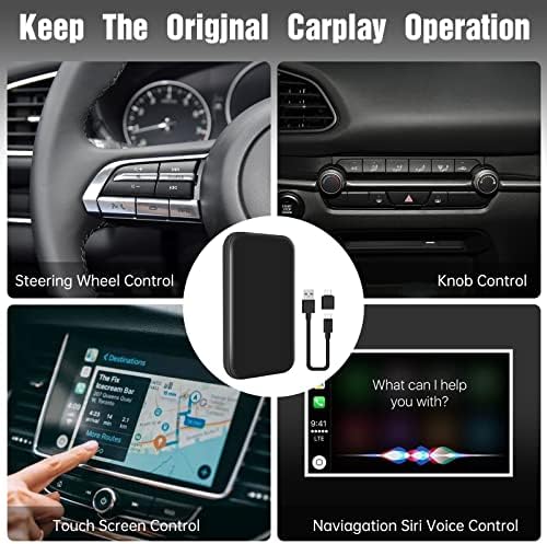 EWLSAC Безжичен Адаптер Carplay за iPhone на Apple Carplay Безжичен Ключ Bluetooth и 5G WiFi Автоматично Свързване USB Type-C Plug-Play Онлайн Ъпгрейд