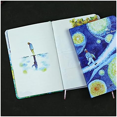 Бележник QINGxun Навити Дневник на Ван Гог Персонални Цветна Илюстрация на страницата Сладък Бележник Студентски Дневник Програмата Notepad (Цвят: B размер: Друга)