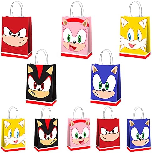 SNK Party, 20 предмети, аксесоари за партита Таралеж Sonic, опаковки за шоколадови бонбони Sonic на таралеж, чанти-тоут, подаръчни комплекти, подаръци за партита, за момчета и момичета.