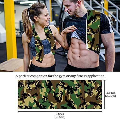 DEYYA Camouflage Camo 2 Опаковки Охлаждащо Кърпа от Микрофибър, Мека Спортни Кърпи за Пот, Костюм за Тренировки, Фитнес Зала, Фитнес, Боулинг, Плуване, Йога, Голф, Мулти, 29,5x81,5 см/11,5x32 инча