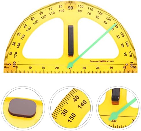 Набор от транспортиров STOBOK Compass модул за Обучение Транспортир Магнитен Транспортир Инструмент за дъски, сухо Изтриване Магнитен Пластмасов Ъглов Транспортир Инструмент За Измерване на геометрия на бели Дъски Инструмент
