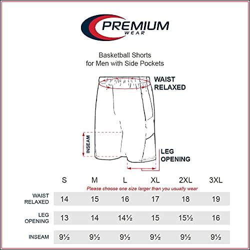 Мъжки баскетболни шорти премиум-клас със Странични джобове (черно-червени, Големи)