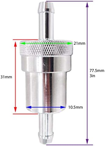 Вграден горивен филтър EMGO 5/16 Chrome е Съвместим с GL 1000 1100 1200 Goldwing