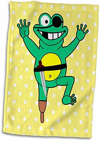 Триизмерно Прыгающей анимационен жаби-Пират На жълти кърпи в грах (twl-235408-1)
