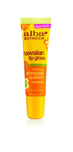 Alba Botanica Хавайски, Оцветени блясък за устни с едно докосване от ананас, 0,42 грама (опаковка от 4 броя)