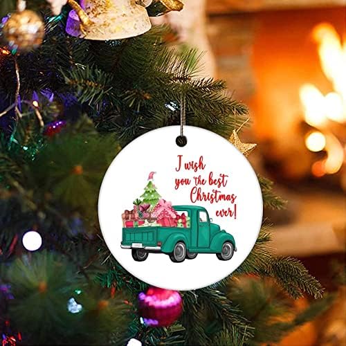 Коледни Украси В памет Само За вас най-Добрият Коледен Камион Керамични Украшение на Подаръци, Украси Коледно Дърво Висящи Бижута Магазини за Празнична Украса