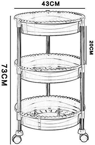 CCTS Подвижни Ръчни Колички Кухненска Количка За Багаж, 3-Степенна Мобилни Количка За Салон за Красота, Тава За Стайлинг на Коса, Количка за спа Двойно предназначение На Колела / 73 * 43 см/Светло-кафяв