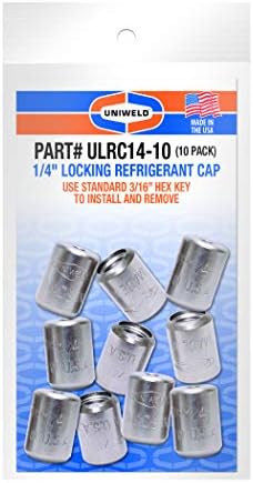 Uniweld Products, Inc. Определя капачка на хладилния агент Uniweld ULRC14-10 1/4 (10 опаковки)
