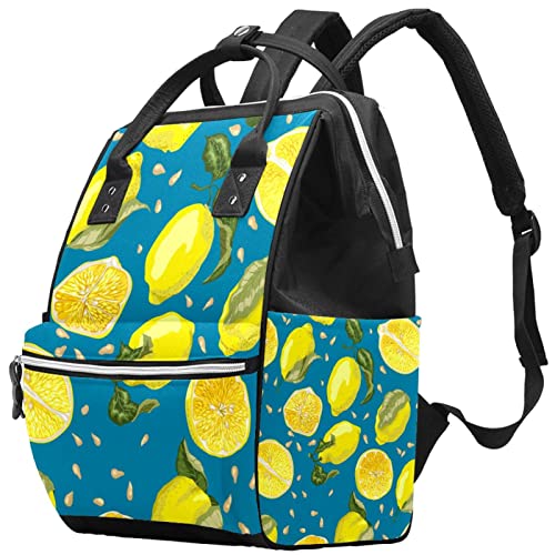 Жълт Плод на Лимон (2) дамски Чанти-Тоут за Памперси Раница За Мама Голямата Голям Чанта за Памперси Пътна Чанта за Грижа за детето