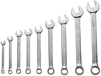 Набор от комбинирани гаечных ключове с механизма на палеца Jetech, Метричен, 9 теми, 8-24 мм, 12 Накрайници, от хромованадиевой стомана, с калъф количка