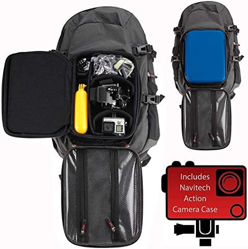 Раница за екшън камери Navitech и син калъф за съхранение с вградено нагрудным колан - Съвместим с родния си екшън камера AKASO V50 Pro 4K