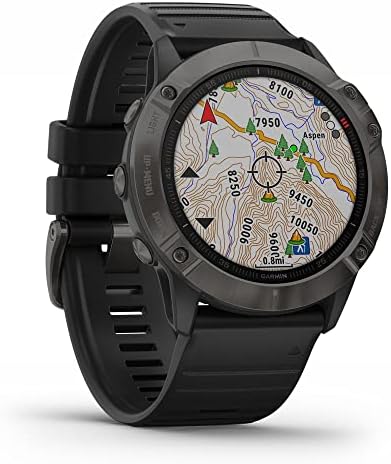 Garmin 010-02157-10 Мультиспортивные GPS-умен часовник Fenix 6X Sapphire Carbon Grey DLC пакет с пакет подобрена защита Premium CPS на 2 години