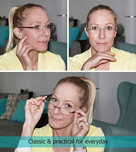 LUR 7 Опаковки очила за четене без рамки + 3 опаковки на метални очила за четене (общо 10 двойки ридеров + 1,00)