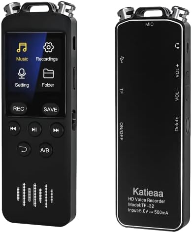 Цифров Диктофон 16 GB с Двойна микрофон, Записващо устройство 1536 Kbit/s с възможност за възпроизвеждане, която се презарежда чрез USB, Шумоподавляющий Портативен Магнетофон за Лекции/Колекции/Занимания