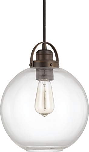 Окачен глобус Capital Lighting 4641BB-136 Dean Urban/Industrial от Прозрачно стъкло, 1 Лампа с мощност 100 W, 13 x 10W, Полиран бронз