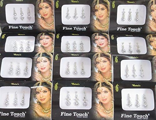 6 Bindi 2 Сребърни бижута с дълги плоскости Болливудские Bindi / Индийски Bindi Индия / Стикер Bindi / Бижута Bindi / Украса за лицето / Модни Bindi Онлайн / Сребърни bindi