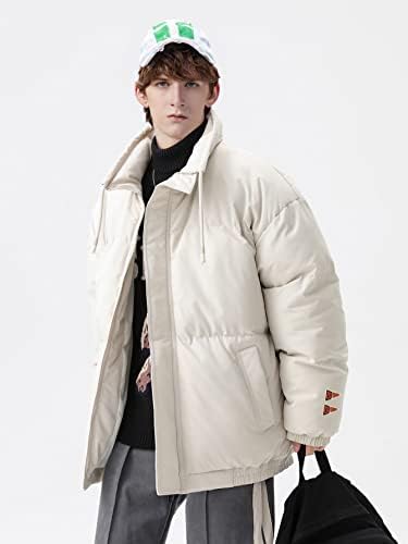 Якета NINQ за мъже - Мъжката Пуховое палто с заниженными рамене и завязками с цип (Цвят: бежов Размер: Среден)