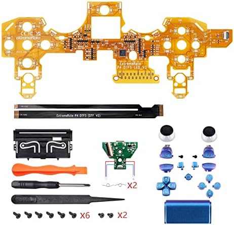 Екстремни Многоцветен Нажежен D-образна Джойстик за стартиране на бутоните Home Face, бутони класически символи Хамелеон DTFS (DTF 2.0) комплект Led за контролер PS4 Slim Pro Контролер В комплекта не е включен