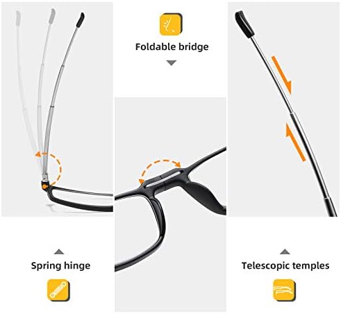 Brifara Сгъваеми Очила за Четене Очилата са Компактни Преносими удобни Светозащитные Ридеры за Мъже Жени 2 БР в калъф