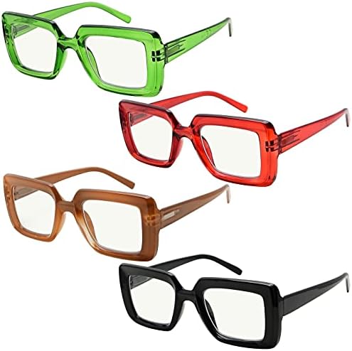 Eyekepper, 4 опаковки прогресивно многофокусных очила за четене, нападение от синя светлина, за жени, мультифокальные ридеры No Line