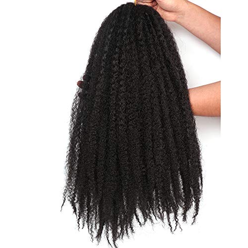 Marley Hair-18-Цолови косата Marley Twist маша 6 опаковки Cuabn Twist Hair Коса Marley За плетене на Афро-къдрава коса Плетене Косата Marley За изкуствени Къдрици (18 инча 6 опаковки, 1Б )