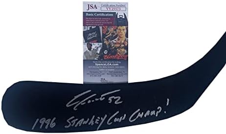 Адам Крак с автограф и надпис 1996 Купа Стенли Колорадо Аваланш Стик JSA COA - Стик за хокей в НХЛ с автограф