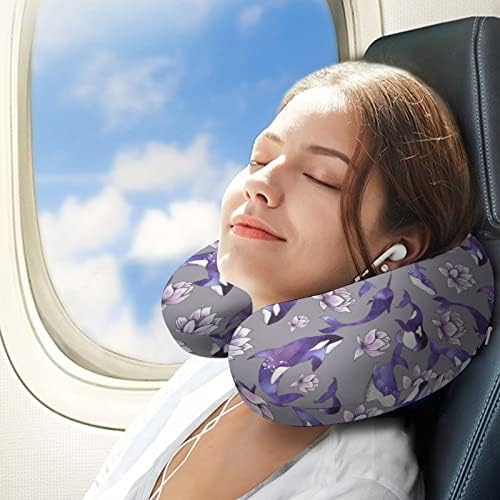 Възглавница за шията от пяна с памет ефект Narwhal и Orcas Travel U-Образна Самолетная Възглавница за поддръжка на главата