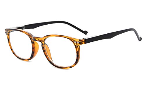 Фиксатор за очи на пролетта панти Класически очила за четене на 80-те години на амбър + 2.0