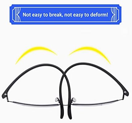 Очила HADIIH със защита от синя светлина /Многофокусные очила за четене, по-висока разделителна способност и професионални за всяка форма на лицето (Цвят: черен размер: + 1,5)