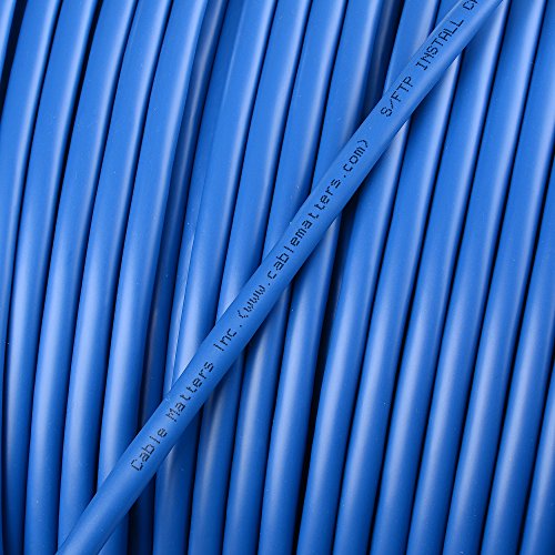 Кабела е на стойност 10 Gbit/s, определен UL, вграден в стената (cm) Кабел Cat 6A с меден екраниран 1000 фута (SSTP, SFTP-екраниран Ethernet кабел Екраниран кабел Cat6, мрежов кабел, Cat 6 с екраниран) син цвят