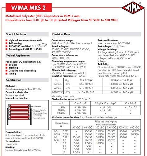 10ШТ 47nf 0,047 icf 473 63В WIMA MKS2 Аудио Клас Металлизированный Кондензатор Полиестер