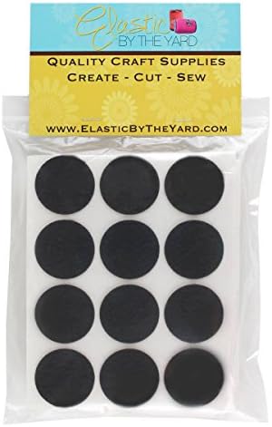 Кръгове от еластичен черен клеящегося филц Bytheyard; 48 броя в опаковка ширина 1.5 инча, издълбани печат; Занаяти собствените си ръце (черен, 48 броя)