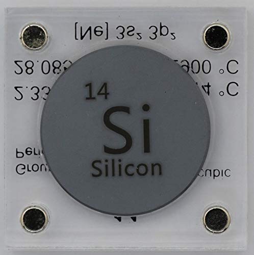 Един силициев (Si) Металлоидный диск с диаметър 24,26 мм с Акрилно футляром колекционерска или експерименти