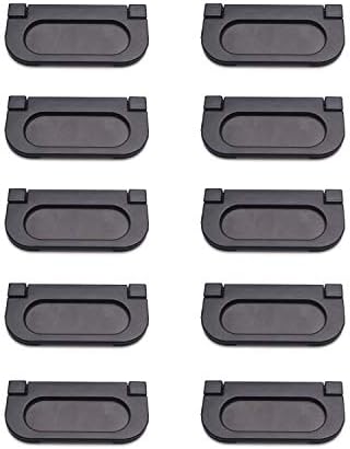 FarBoat 10 бр. Разтегателен кабинет за Вълни, - Вградени, Скрит, За Пръстите, Дръжка за гардероба, чекмеджето Шкафа с Винтове (Черен, дупки в центъра на 64 мм /2.5 инча)