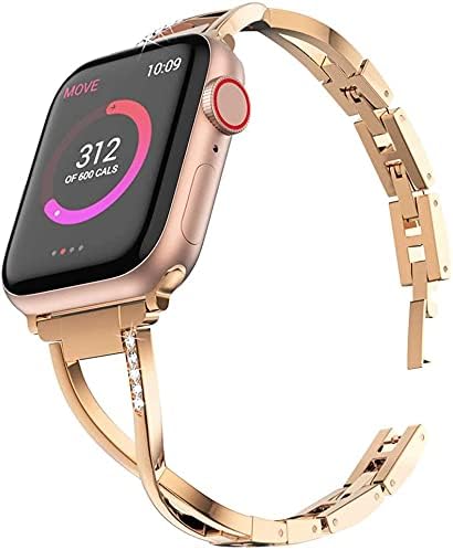 DSAAplus Съвместим с Apple Watch Band 38 мм 40 мм 41 мм 42 мм 44 мм 45 мм на 49 мм iWatch Series87654321 Ultra SE2 SE Дамски Елегантни Бижута Подмяна на метални аксесоари