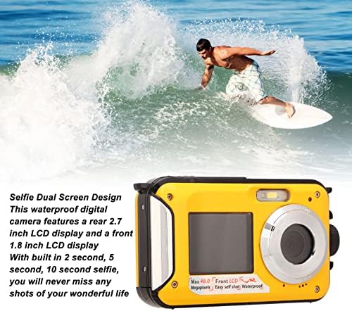 Най-добрата Цифрова камера, DV, HD Full 2.7 K 48MP 10 фута Водоустойчив Подводни Цифров Фотоапарат с 16-Кратно Цифрово Увеличение Отпред и Отзад Двойна Водоустойчив Цифров Фо?