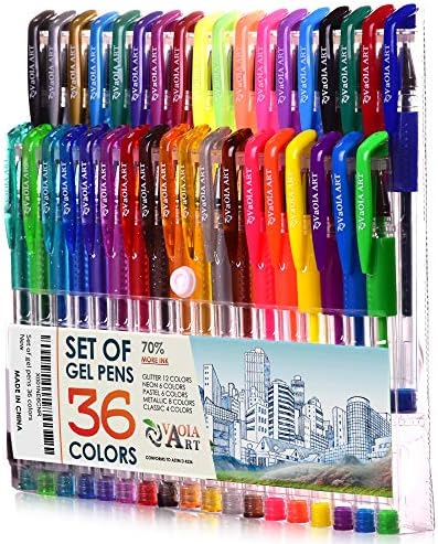 Цветни гел химикалки VaOlA ART - Гел химикалки за деца - Дръжки за оцветяване Комплект Гелевых дръжки - Комплекти писалки за момичета - Спирографные дръжки - Комплект за рисуване - Гел химикалки за художници - Лъскава